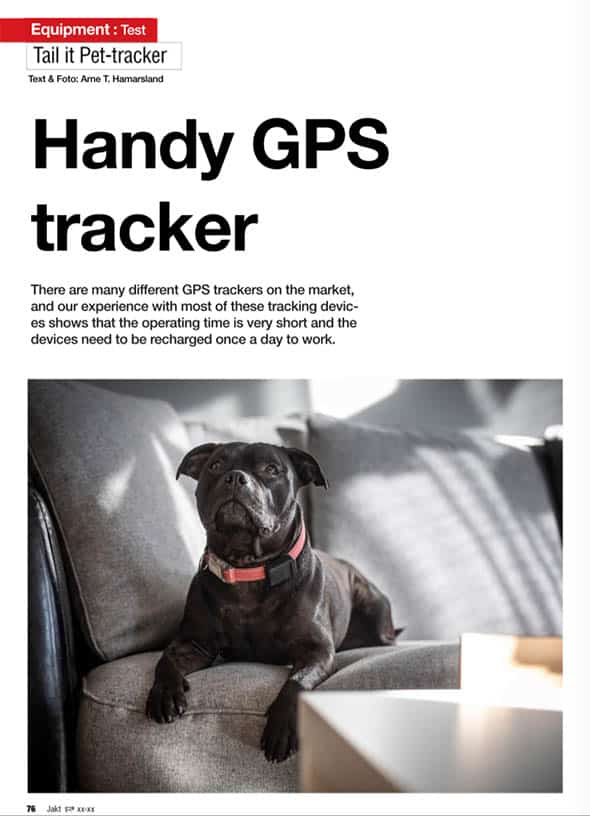 prima pagina della rivista del test sul gps per cani